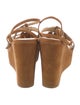 Stuart Weitzman Suede Tassel Accents T-Strap Sandals