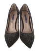Stuart Weitzman Suede Crystal Embellishments Pumps