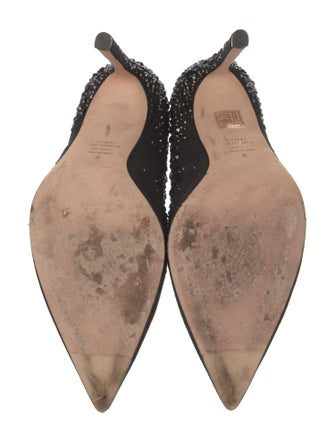 Stuart Weitzman Suede Crystal Embellishments Pumps
