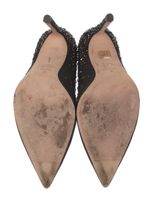 Stuart Weitzman Suede Crystal Embellishments Pumps