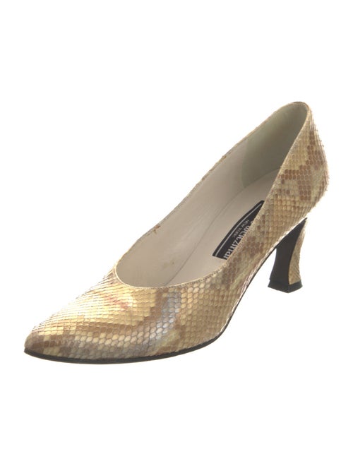 Stuart Weitzman Embossed Leather Animal Print Pumps