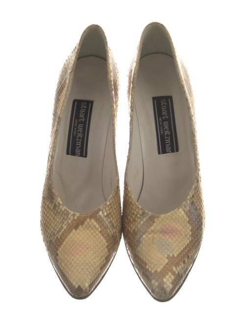 Stuart Weitzman Embossed Leather Animal Print Pumps