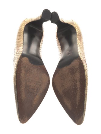 Stuart Weitzman Embossed Leather Animal Print Pumps