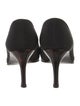 Stuart Weitzman Canvas Leather Trim Embellishment Pumps