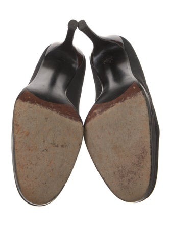 Stuart Weitzman Canvas Leather Trim Embellishment Pumps