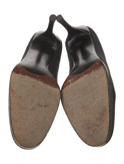 Stuart Weitzman Canvas Leather Trim Embellishment Pumps