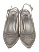 Stuart Weitzman Satin Beaded Accents Slingback Pumps