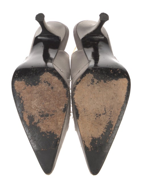 Stuart Weitzman Satin Beaded Accents Slingback Pumps