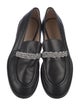 Stuart Weitzman Leather Chain-Link Accents Loafers