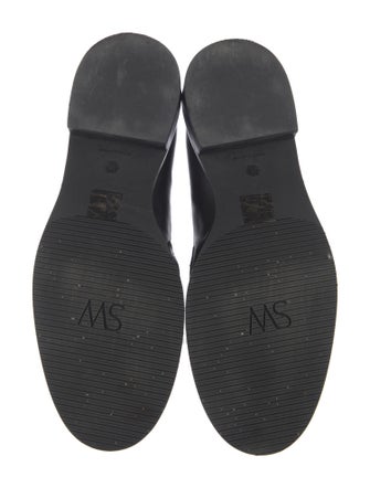 Stuart Weitzman Leather Chain-Link Accents Loafers