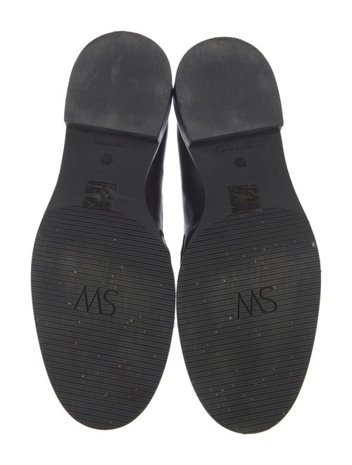 Stuart Weitzman Leather Chain-Link Accents Loafers