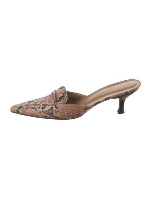 Stuart Weitzman Leather Animal Print Mules
