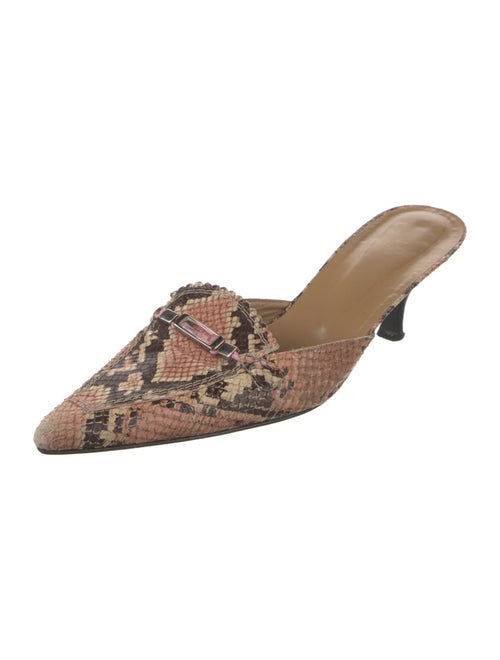 Stuart Weitzman Leather Animal Print Mules