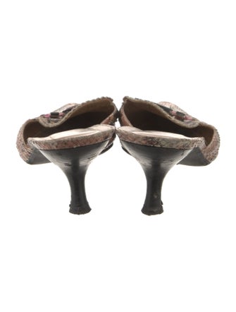 Stuart Weitzman Leather Animal Print Mules