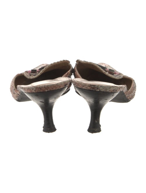 Stuart Weitzman Leather Animal Print Mules