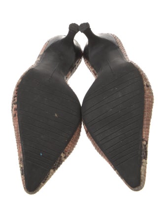 Stuart Weitzman Leather Animal Print Mules