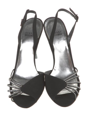 Stuart Weitzman Crystal Embellishments Slingback Sandals