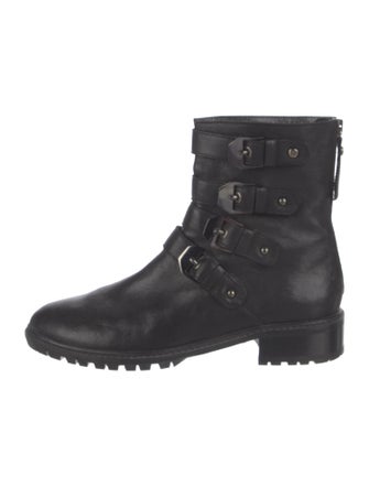 Stuart Weitzman Leather Moto Boots