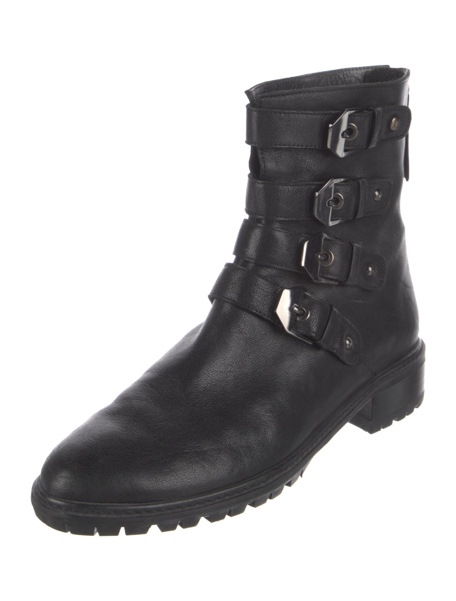 Stuart Weitzman Leather Moto Boots