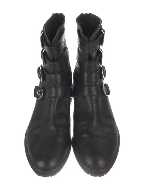 Stuart Weitzman Leather Moto Boots