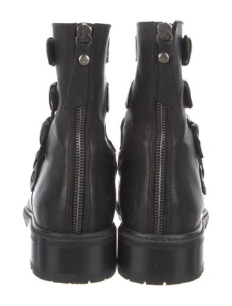 Stuart Weitzman Leather Moto Boots