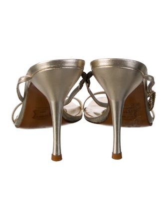 Stuart Weitzman Leather T-Strap Sandals