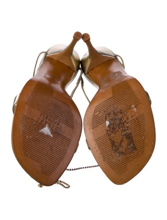 Stuart Weitzman Leather T-Strap Sandals