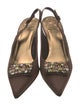 Stuart Weitzman Satin Crystal Embellishments Slingback Pumps