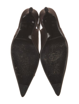 Stuart Weitzman Satin Crystal Embellishments Slingback Pumps