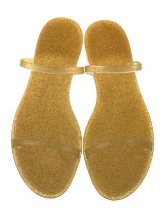 Stuart Weitzman Rubber Glitter Accents Slides