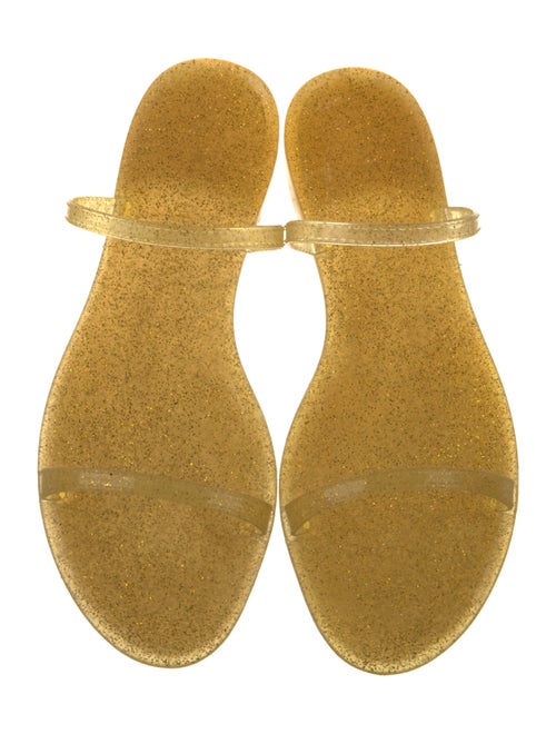 Stuart Weitzman Rubber Glitter Accents Slides