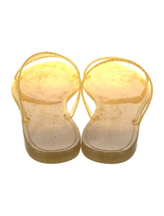 Stuart Weitzman Rubber Glitter Accents Slides