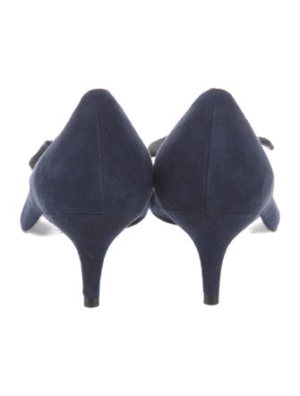 Stuart Weitzman Suede Bow Accents Pumps