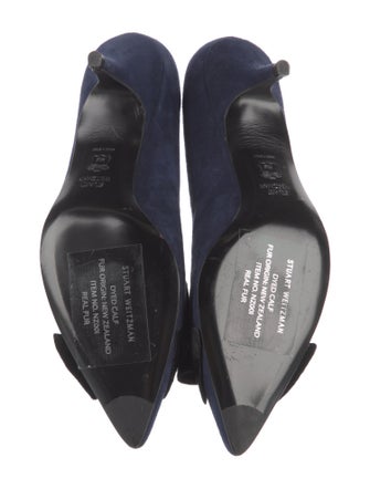 Stuart Weitzman Suede Bow Accents Pumps