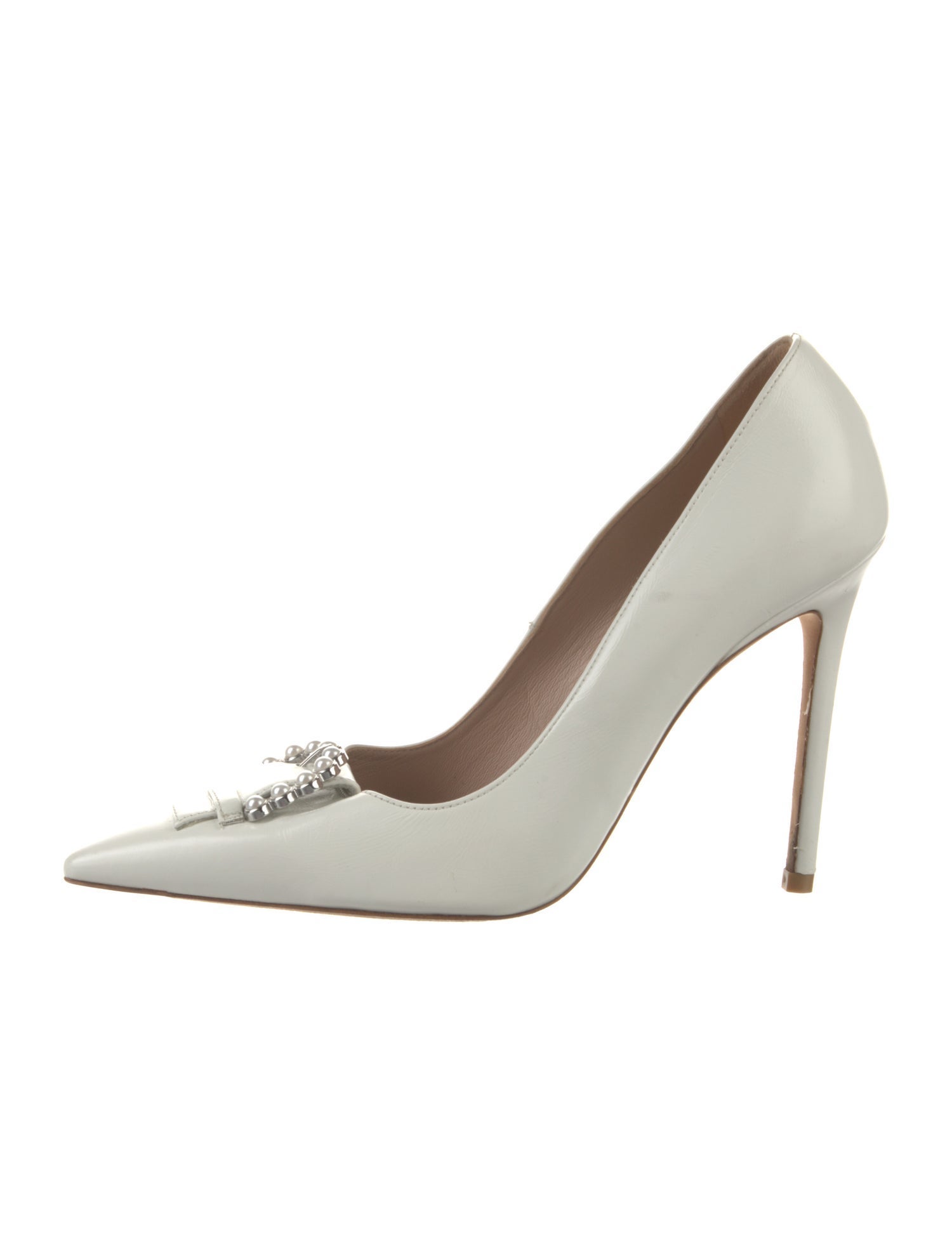 Stuart Weitzman Leather Beaded Accents Pumps