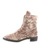 Stuart Weitzman Velvet Tie-Dye Print Combat Boots