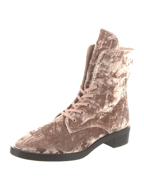 Stuart Weitzman Velvet Tie-Dye Print Combat Boots