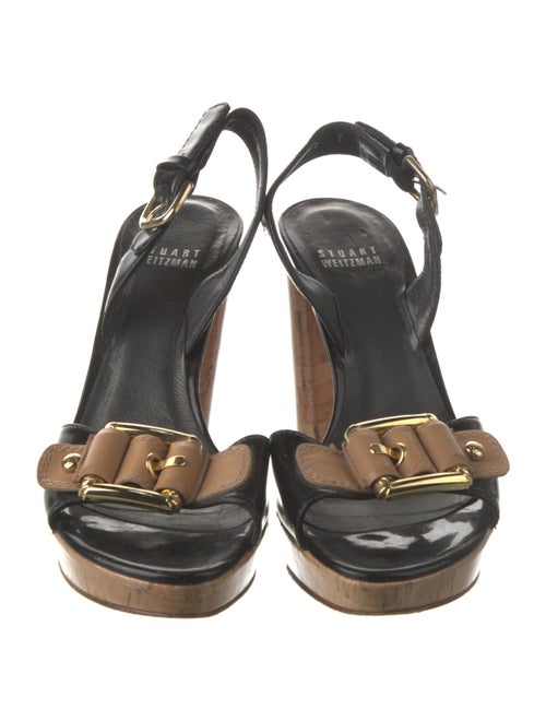 Stuart Weitzman Patent Leather Printed Slingback Sandals