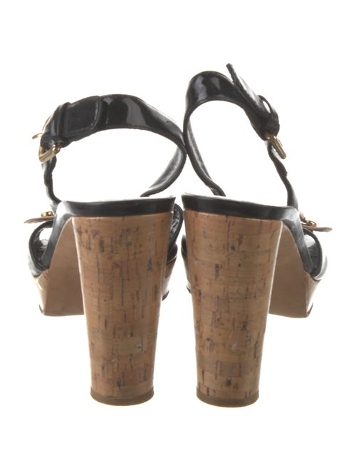 Stuart Weitzman Patent Leather Printed Slingback Sandals