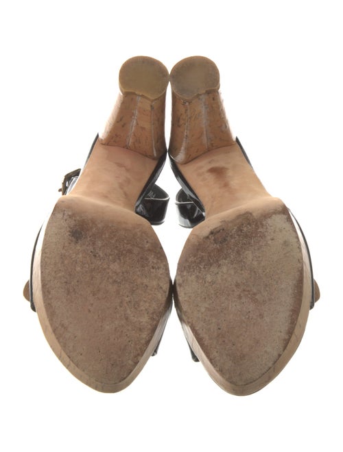 Stuart Weitzman Patent Leather Printed Slingback Sandals