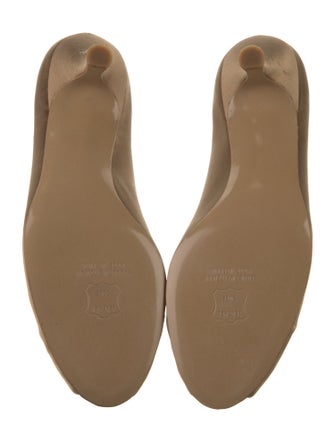 Stuart Weitzman Satin Ruffle Embellishment Slingback Sandals