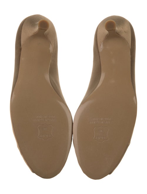 Stuart Weitzman Satin Ruffle Embellishment Slingback Sandals