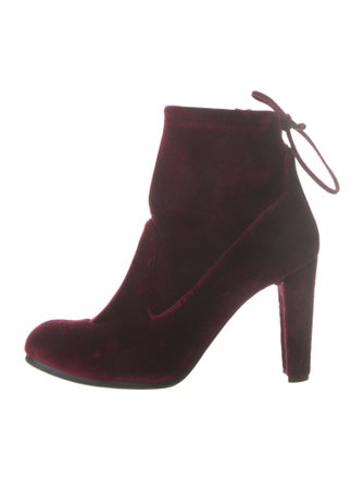 Stuart Weitzman Velvet Lace-Up Boots