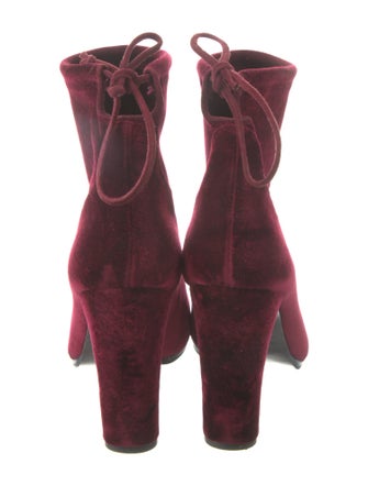 Stuart Weitzman Velvet Lace-Up Boots