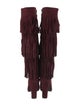 Stuart Weitzman Suede Fringe Trim Accent Lace-Up Boots