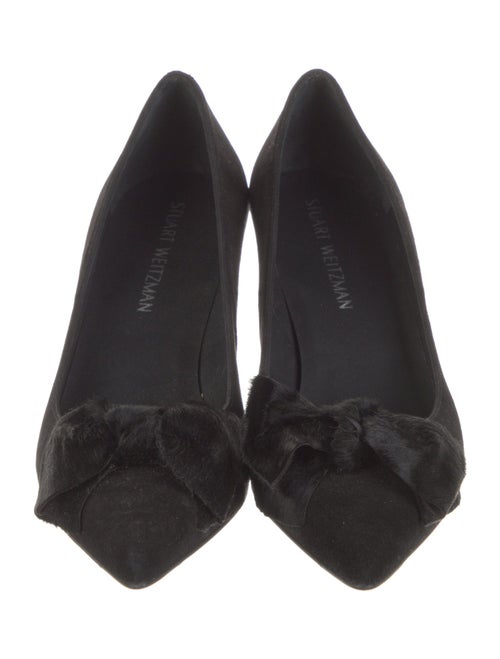 Stuart Weitzman Suede Bow Accents Pumps