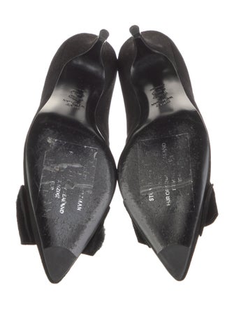 Stuart Weitzman Suede Bow Accents Pumps