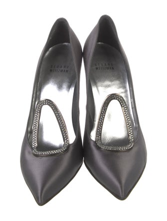 Stuart Weitzman Satin Crystal Embellishments Pumps