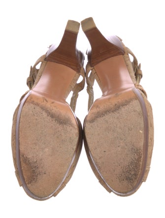 Stuart Weitzman Animal Print T-Strap Pumps