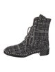 Stuart Weitzman Tweed Pattern Combat Boots